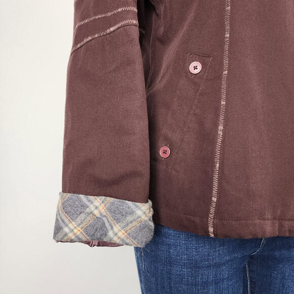 Solola Brown Cotton Zip Up Jacket Size M/L - Picture 3 of 9